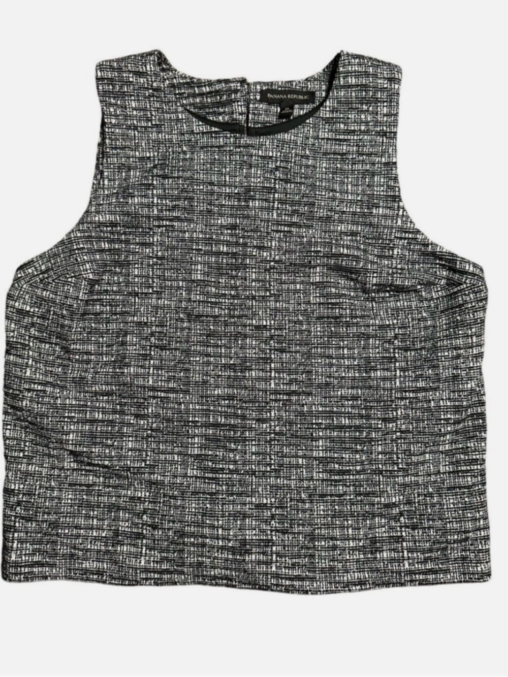 Banana Republic Black & White Tweed-Effect Sleeveless Tank